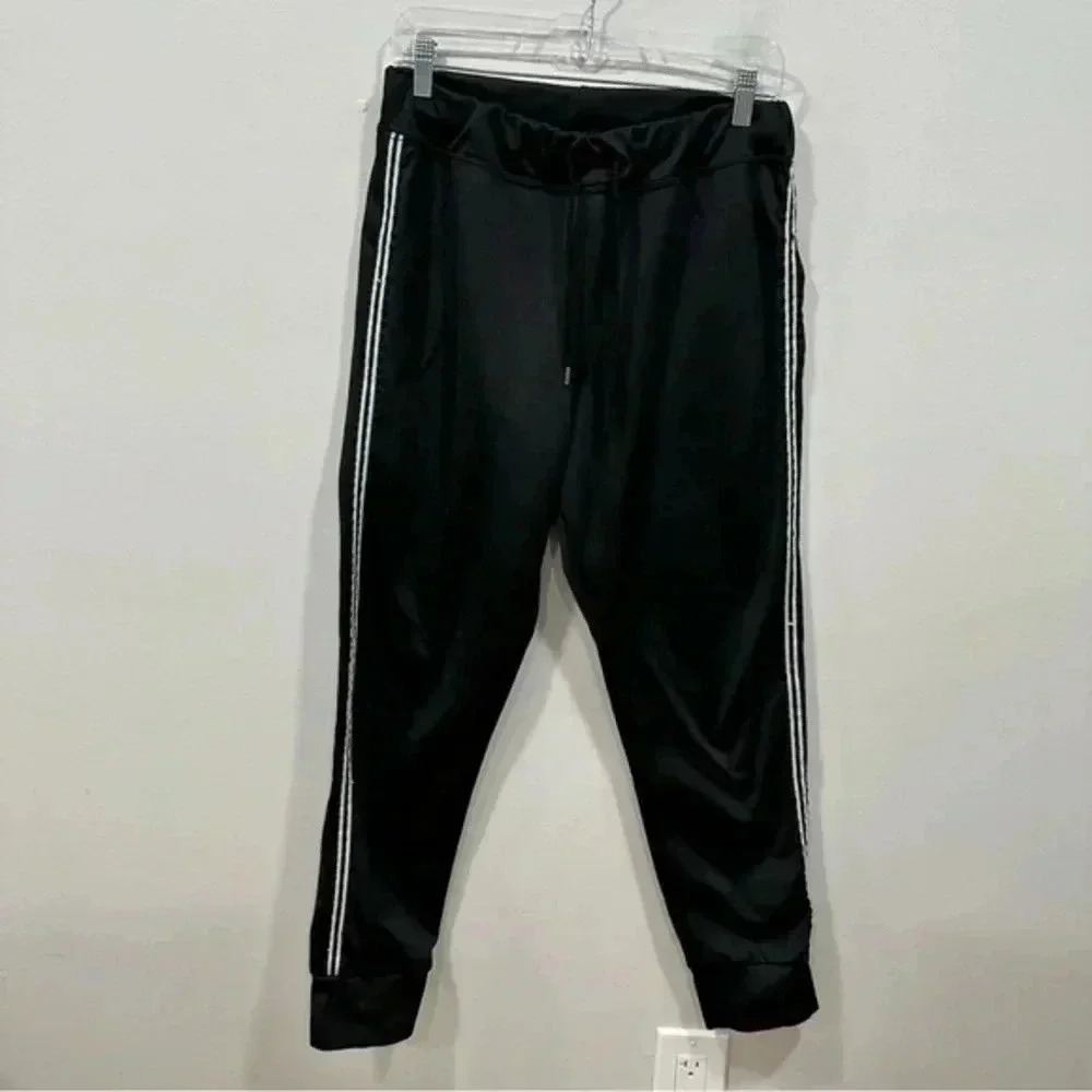 Sundry black jogger pants with white stripes on side 2 - Picture 3 of 10